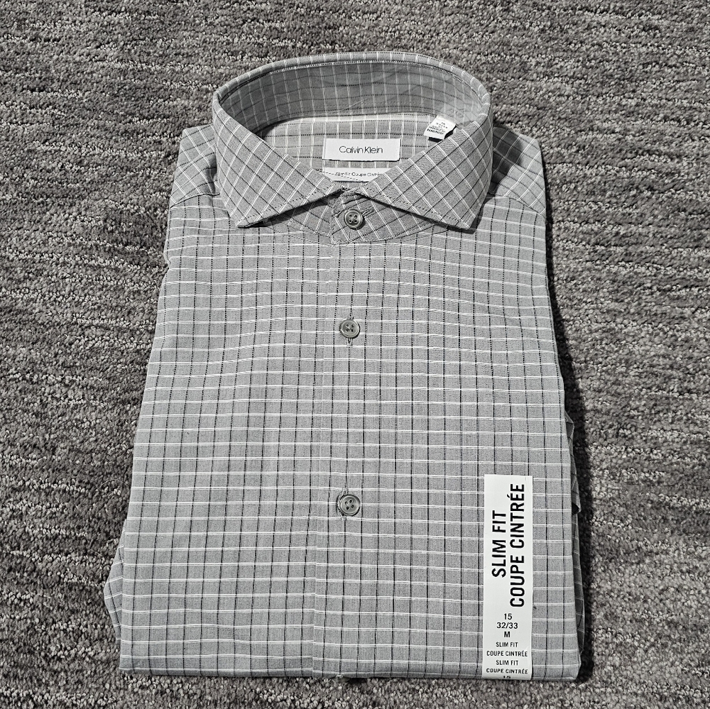 Calvin Klein Gray Slim Fit Men's Shirt